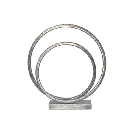 URBAN TRENDS COLLECTION Metal Swirl Abstract Sculpture on Square Base Silver 36178